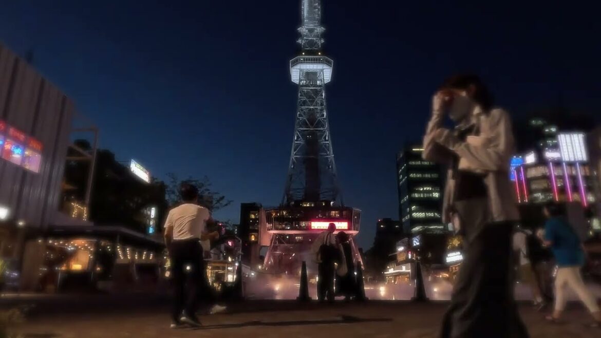 [일본 여행]  히사야오도리 공원 밤풍경 4K JAPAN NAGOYA WALKER