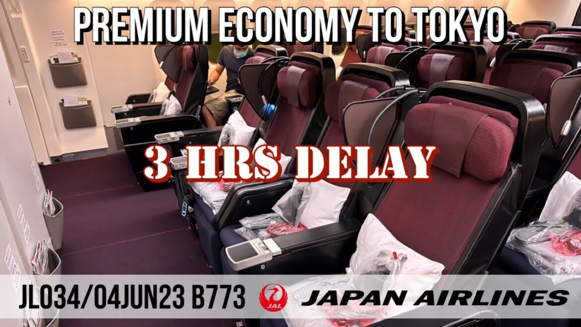 ✈️ Japan Airlines Premium Economy｜Bangkok to Tokyo｜Vegetarian Meal｜JL034/04JUN23