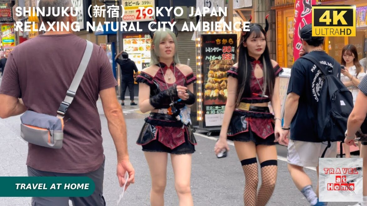 4k hdr japan travel | Walk in Shinjuku（新宿）Tokyo Japan |  Relaxing Natural City ambience