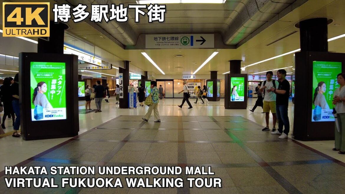 博多駅地下街を歩く4k virtual Fukuoka walking tour Hakata station Underground Mall