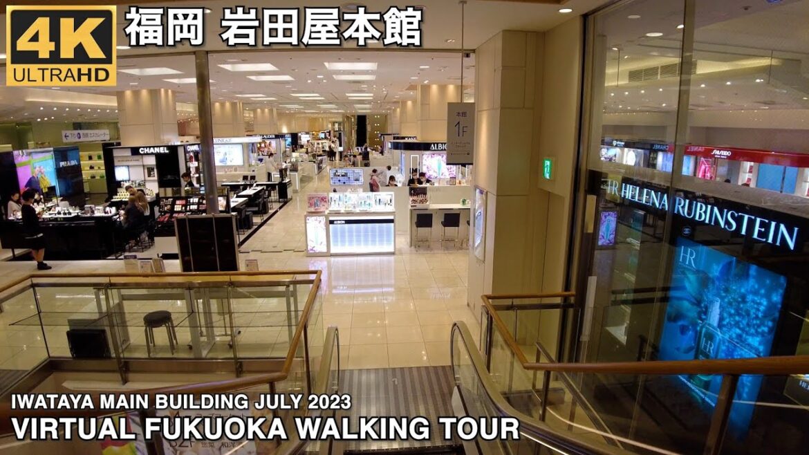 福岡天神の岩田屋本館を歩く4k virtual Fukuoka walking tour Iwataya department store in Tenjin Fukuoka Japan.