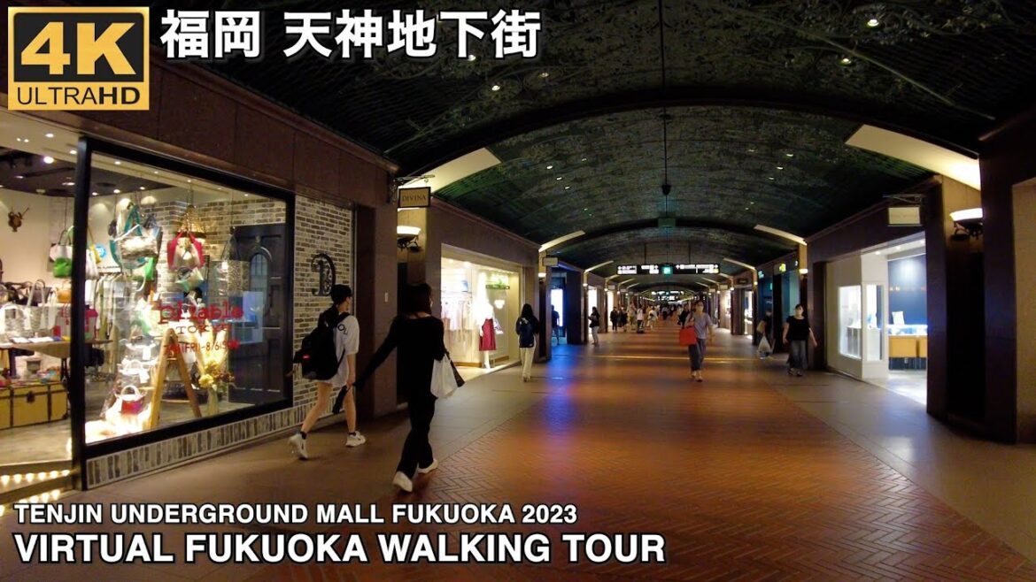 福岡天神地下街を歩く4k virtual Fukuoka walking tour Tenjin Underground Mall