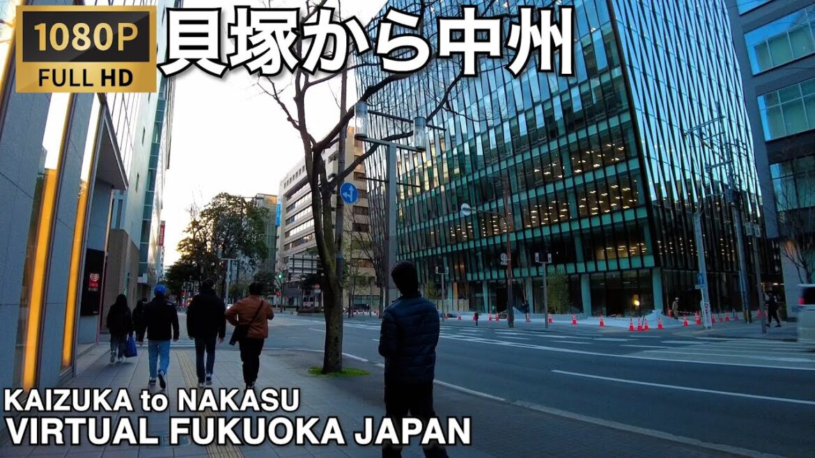 福岡地下鉄箱崎線貝塚駅から中洲へ歩くvirtual Fukuoka walking tour Kaizuka to Nakasu along Fukuoka subway Hakozaki line