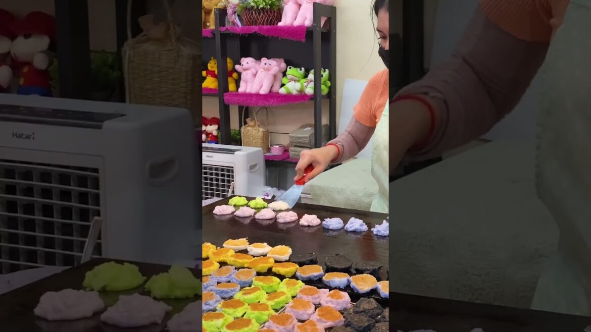 Rainbow Coconut Pancake | Kanom Babin | Thai Street Food #shorts