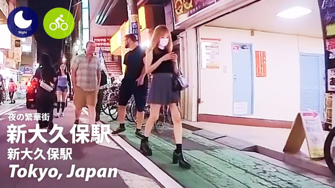⁴ᴷ Tokyo: Shin Okubo Station (新大久保駅) - Japan Cycling Tour (July, 2023)