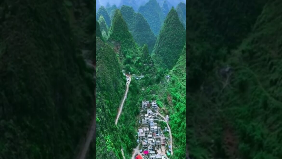 A village surrounded by mountains in China ! #nature #mountain #village #shorts A village surrounded by mountains in China ! #nature #mountain #village #shorts