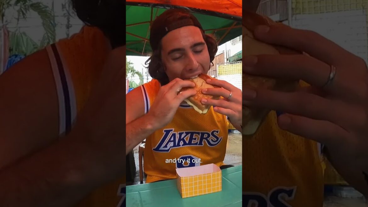 Luke Damant tries $1.25 double egg & cheese sandwich 🇵🇭 #shorts