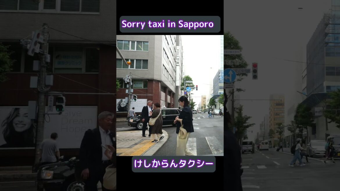 交差点に留まるけしからんタクシー  [ #札幌市]