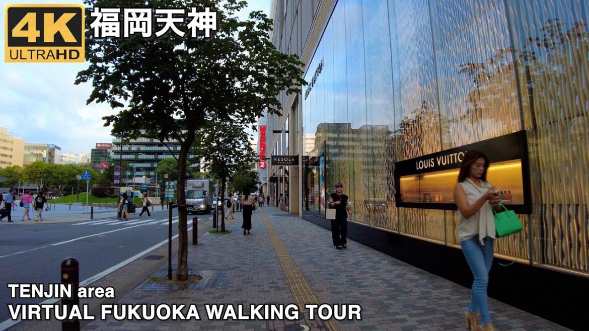福岡天神を歩く4k virtual Fukuoka japan walking tour around Tenjin