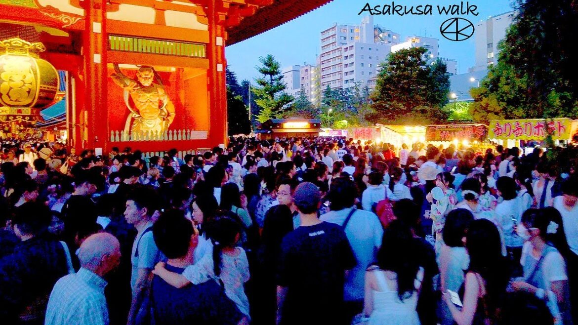 4K【隅田川花火大会の裏側を覗く】浅草散歩 2023 東京 Japan