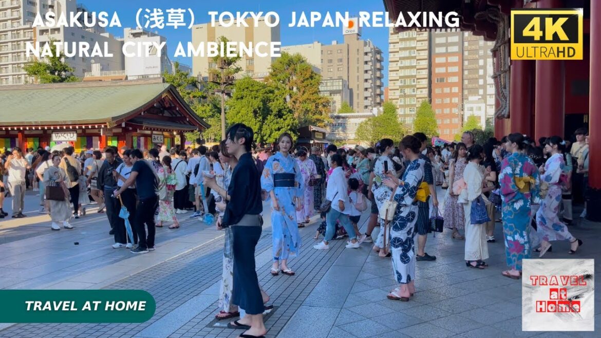 4k hdr japan travel | Walk in Asakusa（浅草）Tokyo japan |  Relaxing Natural City ambience