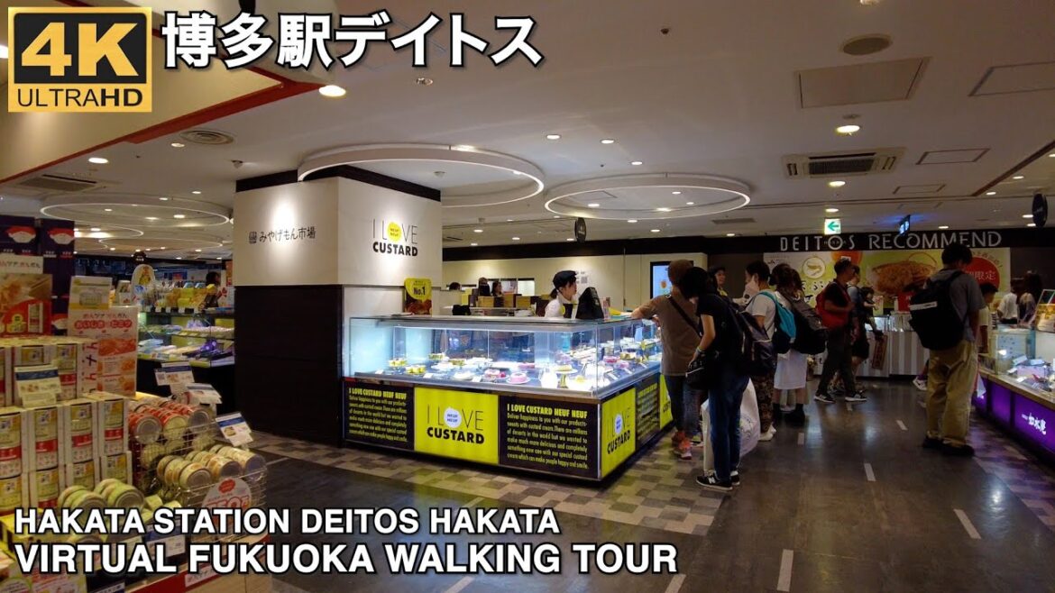 博多駅の博多デイトスを歩く4k virtual walking tour japan Fukuoka Hakata station Hakata Deitos