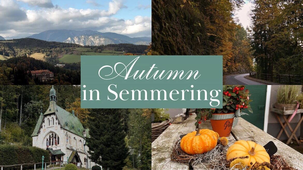 Autumn atmosphere in Semmering. Austria Walking tour. Cozy city Autumn atmosphere in Semmering. Austria Walking tour. Cozy city
