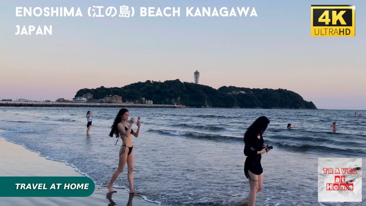 4k hdr japan travel | Sunset Walk in the beach of Enoshima (江の島) Kanagawa Japan |  Relaxing ambience
