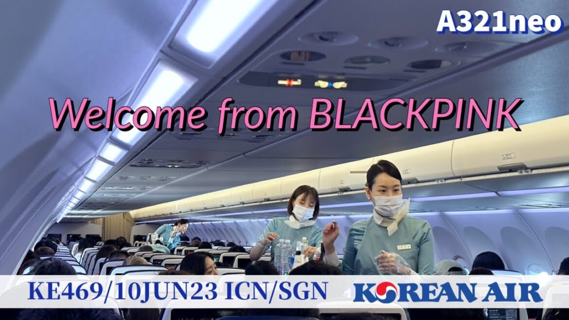 ✈️ Welcome from BLACKPINK| Korean Air|Seoul to Ho Chi Minh City|Korean Vegan Meal|KE469 ✈️ Welcome from BLACKPINK| Korean Air|Seoul to Ho Chi Minh City|Korean Vegan Meal|KE469