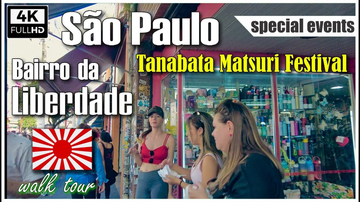 [4K] Bairro Liberdade SP 2023 | Praça da Liberdade SP | Festival Tanabata Matsuri | São Paulo walk