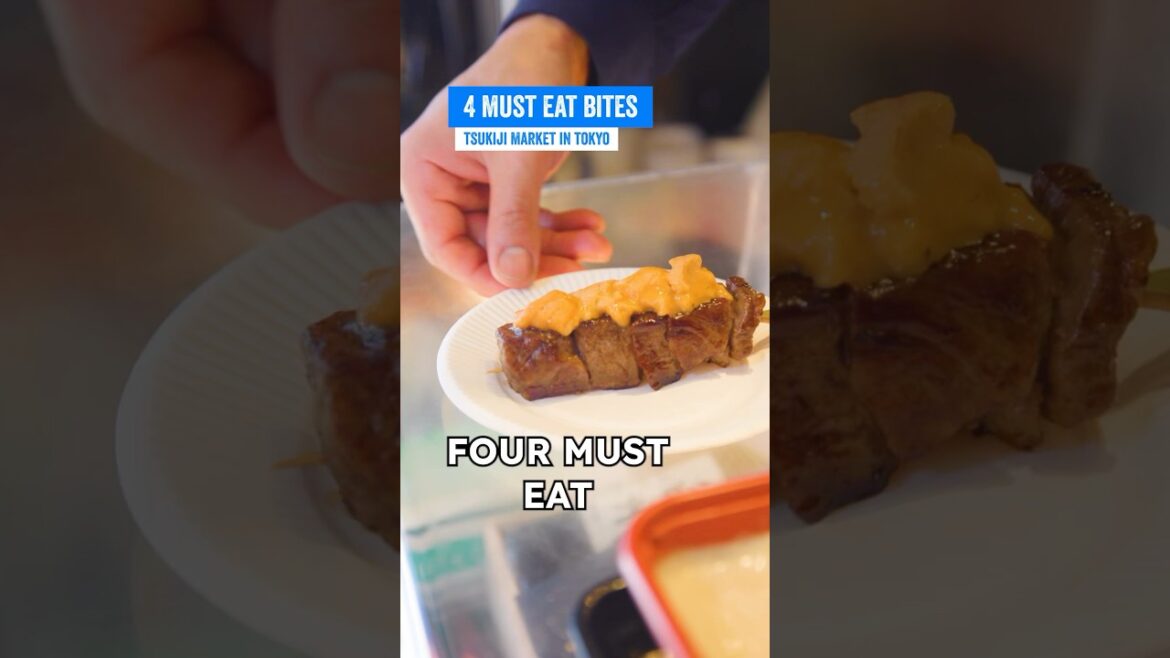 4 Must Eat Bites at Tsukiji Market in Tokyo! #shorts #japanesefood #tokyo