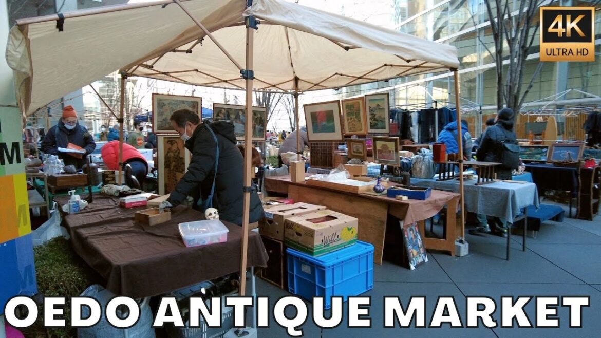 [4K60]Walking Tokyo | Oedo Antique Market (Jan 22 , 2022)