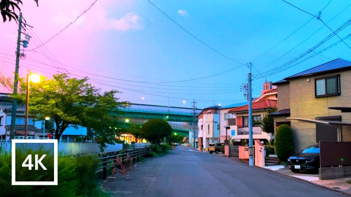 Japan 4K Walking Tour - Walking in Nagoya Residential Area! - thundery evening [4K/60fps]