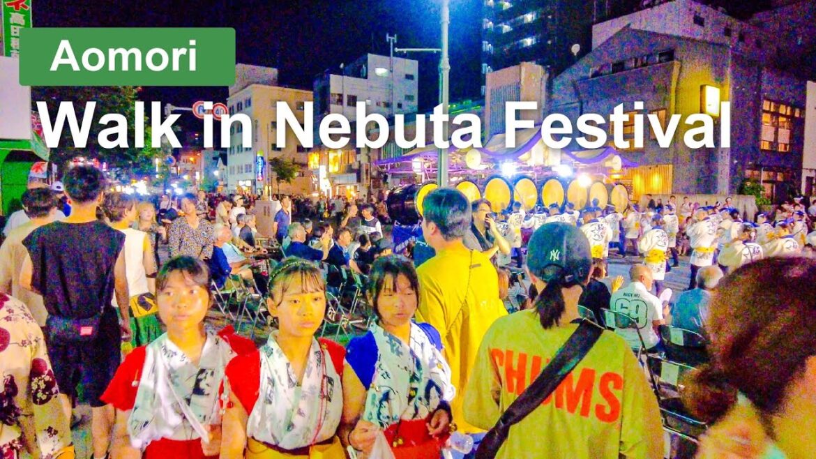 【Aomori 💖】Walk Japan - Walk in the Nebuta Festival in 2023 the First Day ASMR 네부타 เนบุตะ
