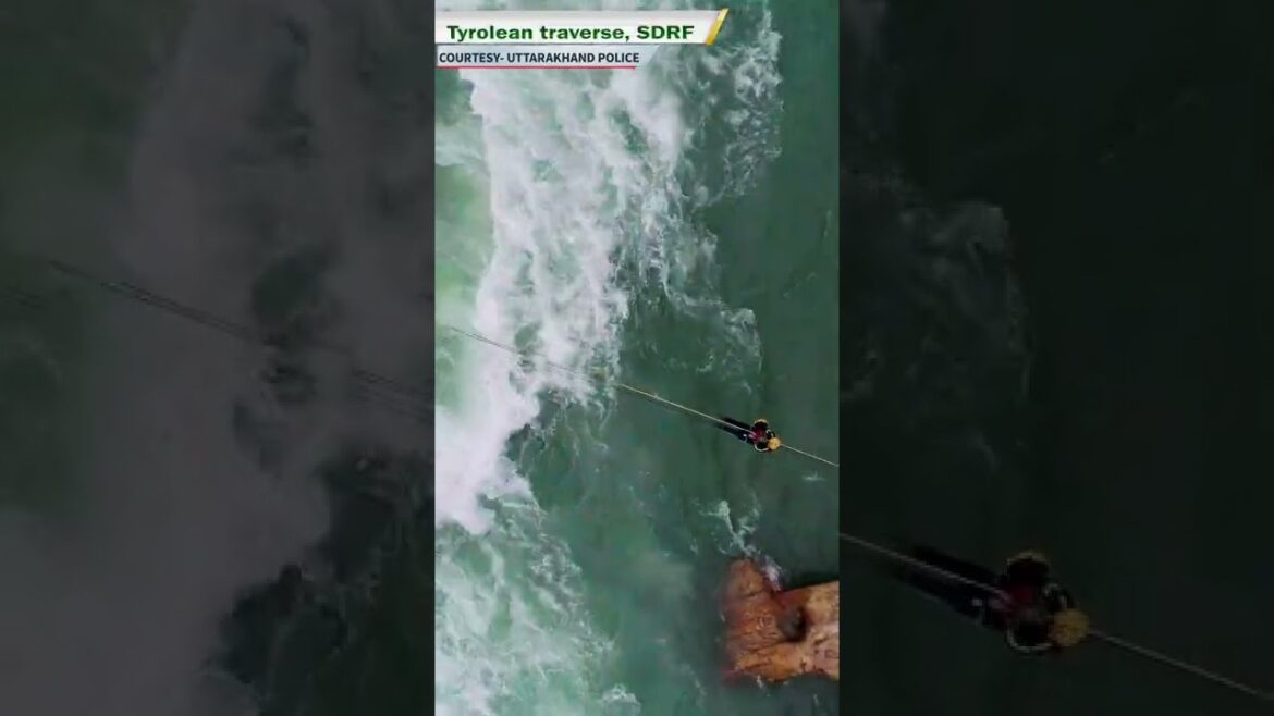 Tyrolean Traverse river crossing technique by rope | SDRF crossing River Ganga Rishikesh Uttarakhand