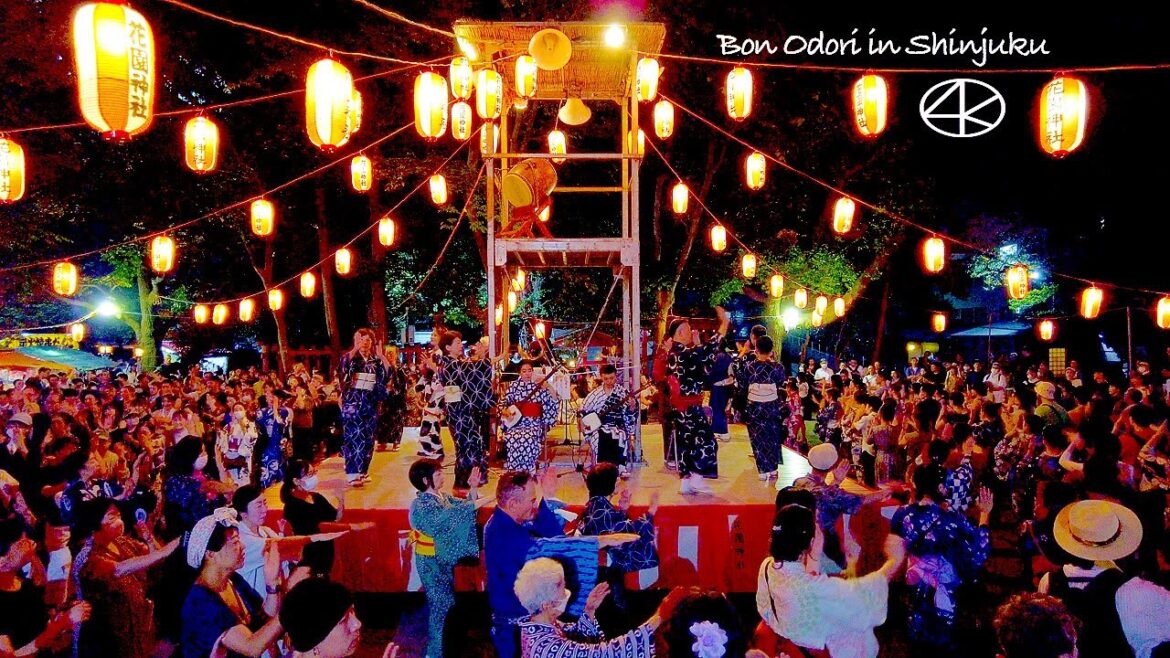 4K【新宿の盆踊り】花園神社盆踊り 新宿音頭 2023 東京 Japan