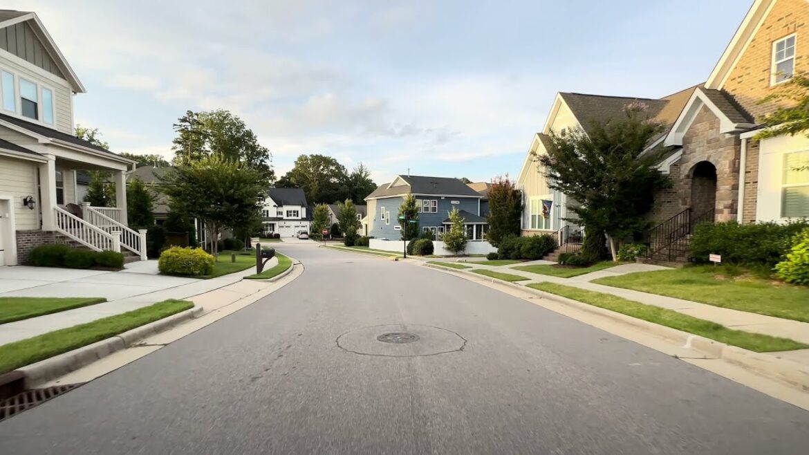 Peaceful Drive Through an American Neighborhood at Sunset | Nature Sounds for Sleep and Study
