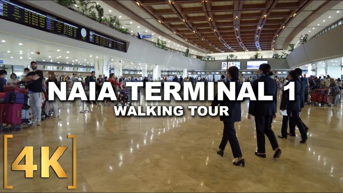 Walking Tour at NAIA Terminal 1 | Departures, Lounge, and Gates Tour | 4K | Parañaque, Philippines