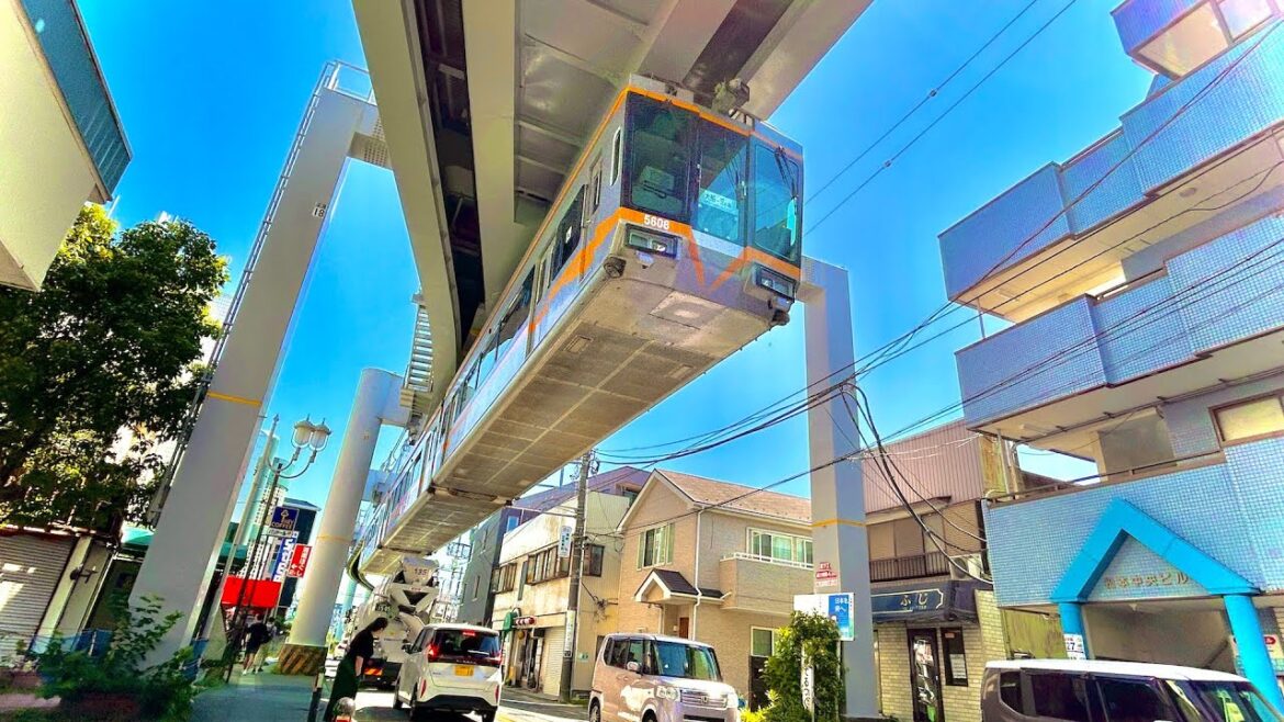 🇯🇵Exciting!! Roller Coaster & Upside-Down Train in JAPAN | Shonan Monorail Enoshima 湘南モノレール
