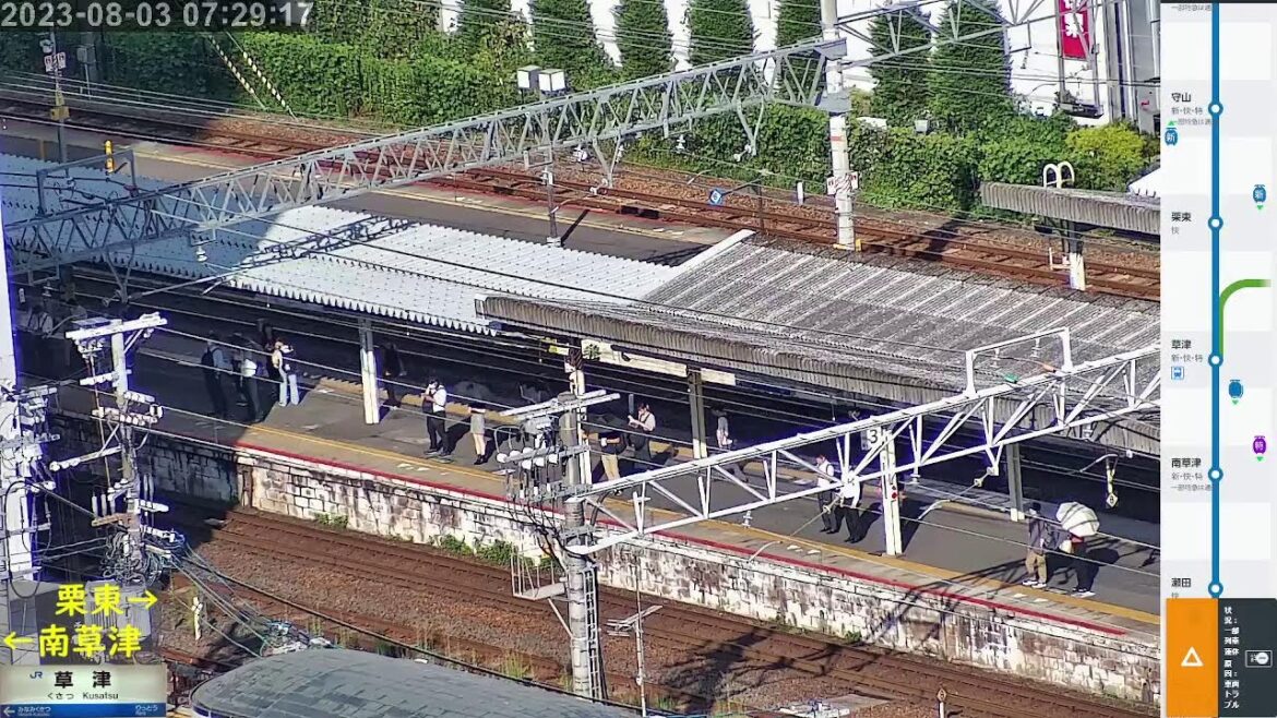 8/3 アーカイブ　草津駅周辺の列車と夜景をライブでリアルタイムチェック　#ライブカメラ#草津駅#琵琶湖#biwako