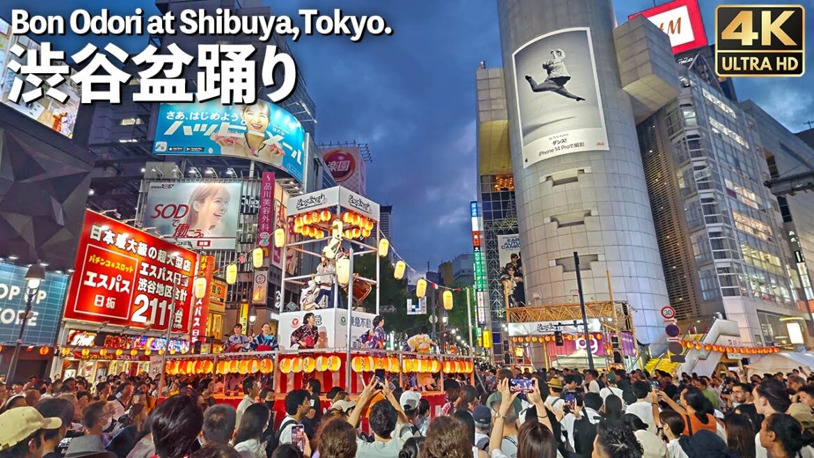 [4K]🇯🇵 渋谷盆踊りBEGIN AKB48 渋谷の中心で踊る＆サプライズゲスト! / Bon dance in Shibuya, Traditional Japanese dance.