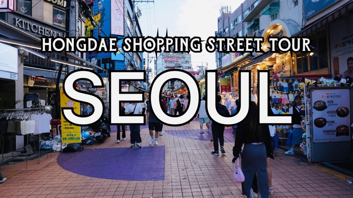 4K Hongdae shopping street walking tour South Korea 4K Hongdae shopping street walking tour South Korea
