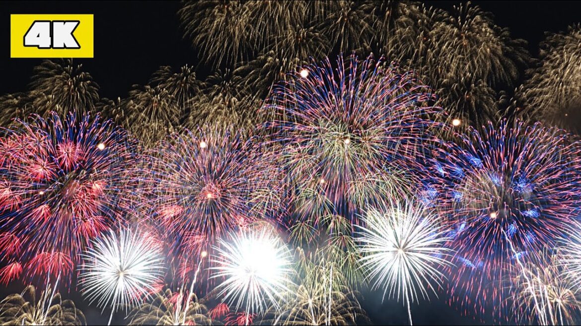 【4K】2023長岡花火 復興祈願花火フェニックス /カメラマン席/水面に映るグラデーションフェニックス/GoPro撮影/8月2日/Nagaoka Fireworks Phoenix 2023