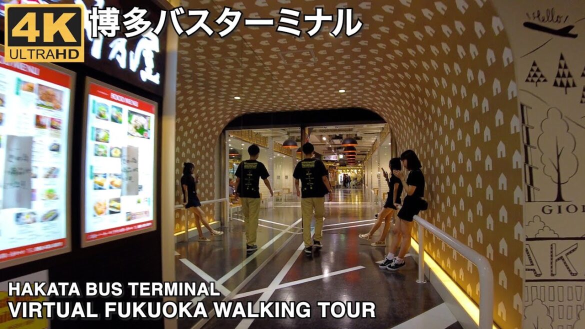 博多バスターミナルを歩く4k virtual Fukuoka japan walking tour Hakata Bus Terminal