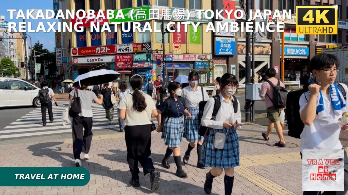 4k hdr japan travel | Walk in Takadanobaba (高田馬場) Tokyo japan |  Relaxing Natural City ambience