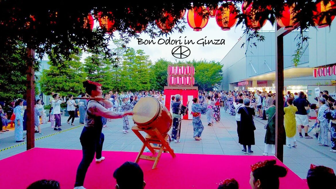 4K【銀座の盆踊り】GINZA SIX 屋上庭園 2023 東京 Japan