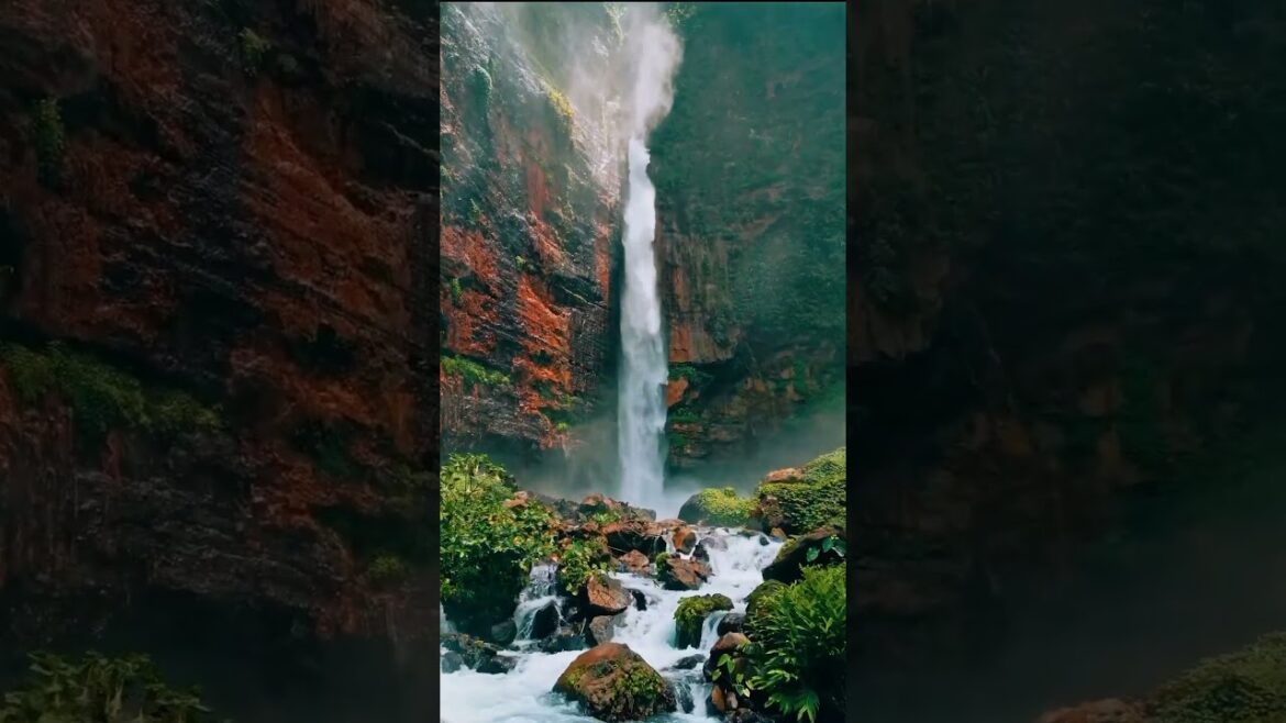 📍 Kapas Biru Waterfall, East Java, Indonesia #shorts #travel #vacation