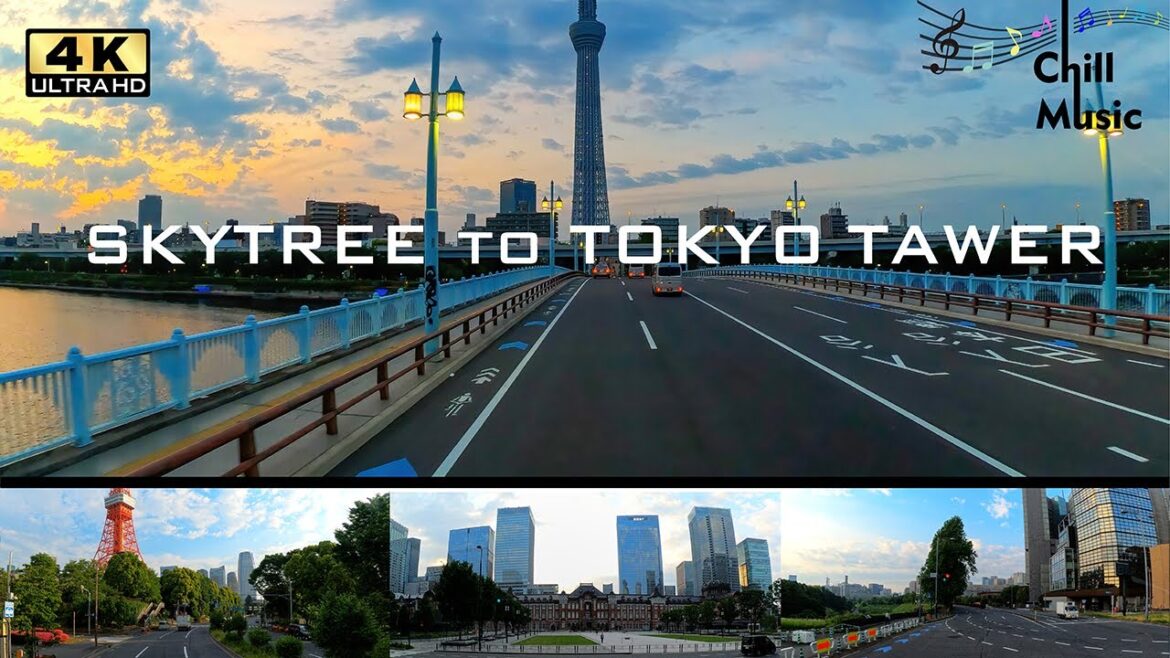 4K 朝 ドライブ  東京  / chill music / relaxing music / Tokyo Tour