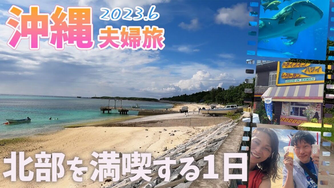 【沖縄旅行vlog】2日目🌺北部エリアで食べて 遊んで 癒される♪充実の１日✨  道の駅許田｜シュノーケリング｜ハワイアンランチ｜美ら海水族館｜備瀬フクギ並木｜海カフェ｜花火ディナー♪