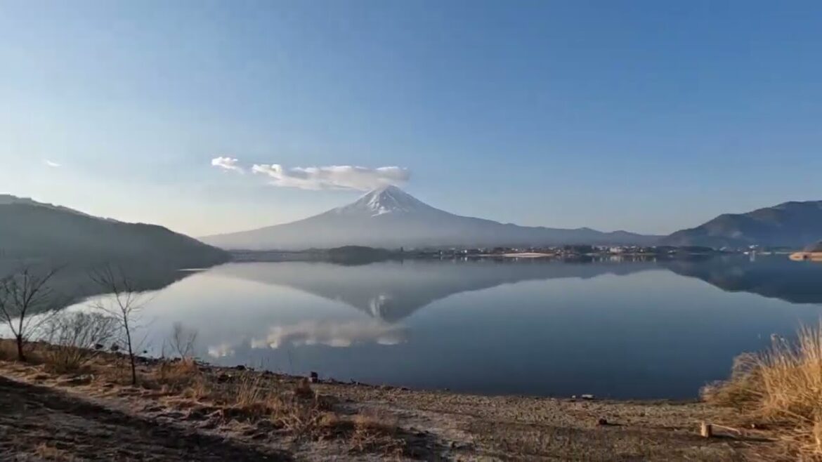 從民宿走到河口湖去拍逆富士 (2023/02/07)