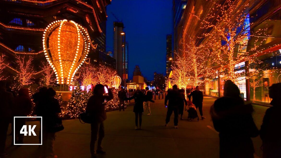 HOLIDAY Lights in MANHATTAN ✨ Hudson Yards NYC Relaxing Walking Tour HOLIDAY Lights in MANHATTAN ✨ Hudson Yards NYC Relaxing Walking Tour
