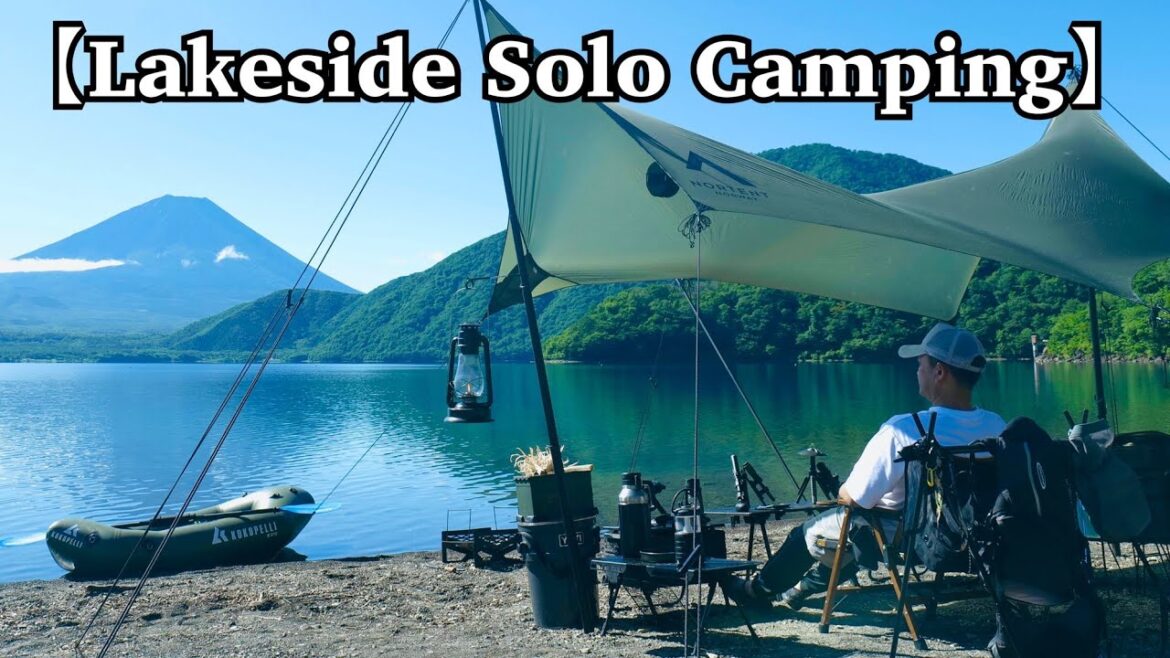 【Lakeside Solo Camping 】洪庵で湖を楽しむ。料理に焚火にパックラフト。ラストは神秘的な絶景を独り占め！#lakeside #洪庵 #solocamping #asmr #캠프