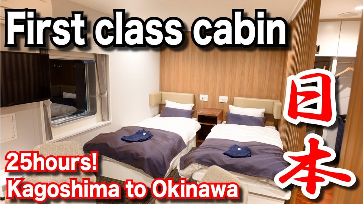 Japanese Overnight Ferry First-class cabin with a beautiful view of the sea Kagoshima to Okinawa