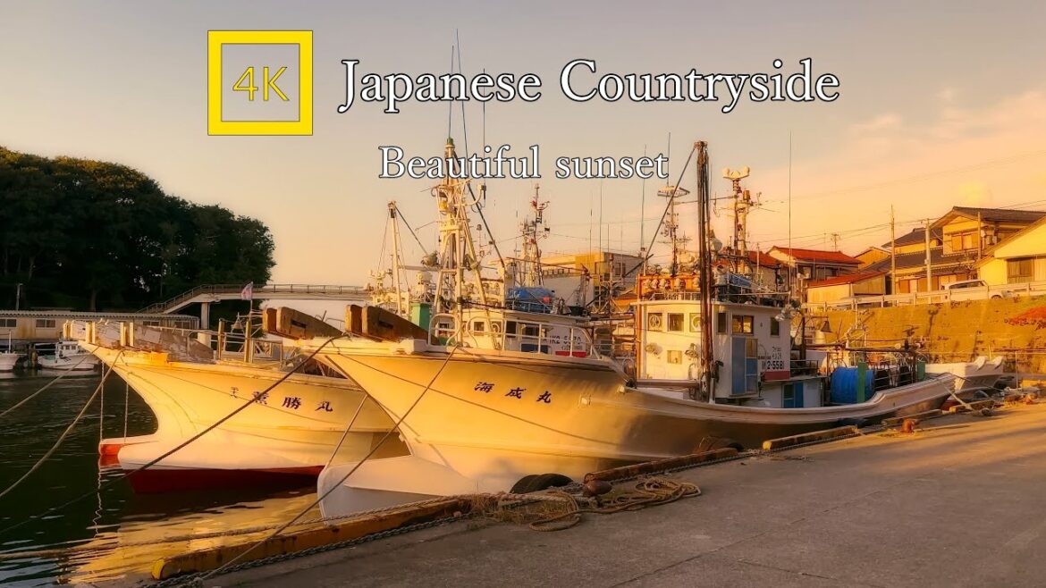 【4K  Japan】Beautiful Sunset Walk in Japanese Countryside｜Amagozen-misaki Ishikawa Prefecture