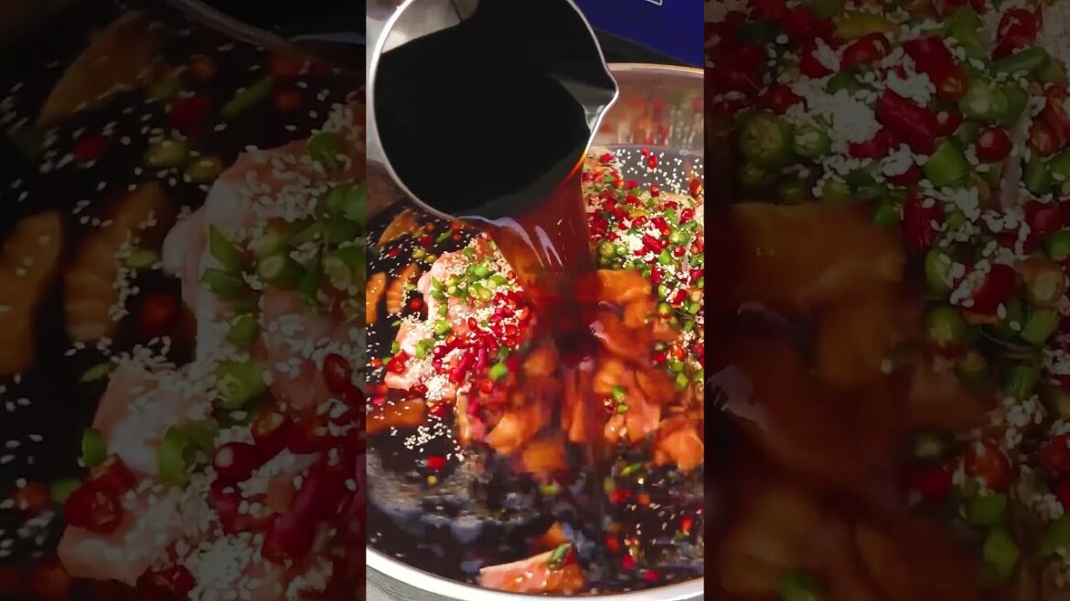 Raw Seafood in Spicy Fish Sauce #streetfood #food #cooking #cuisine #recipe #shorts #reels