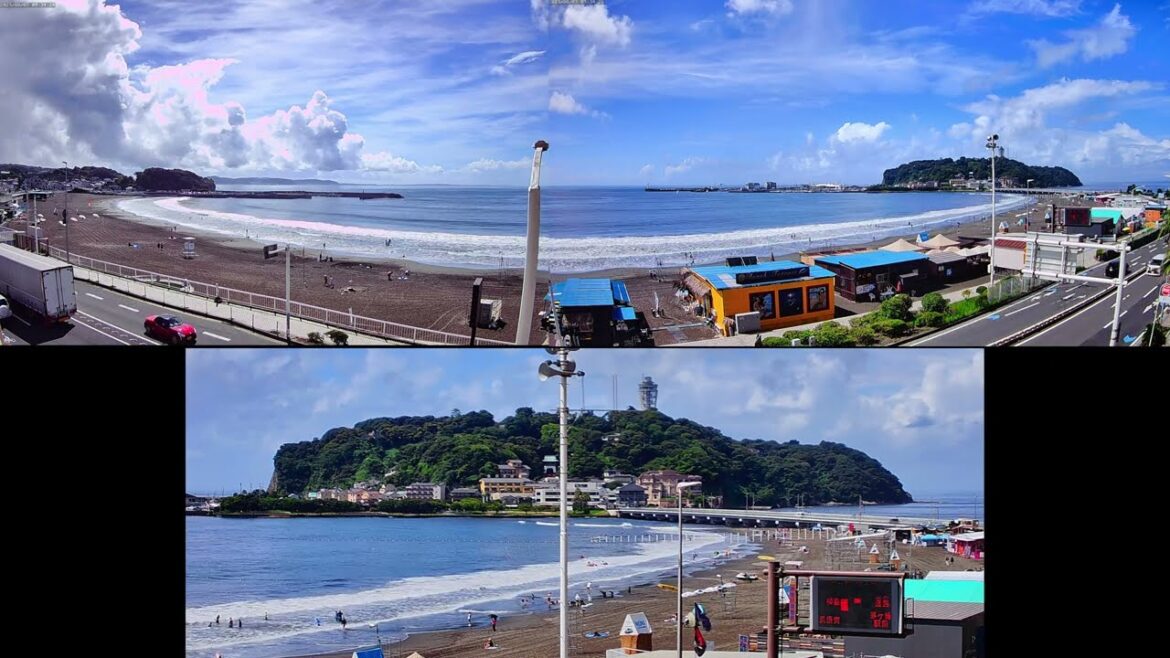 【パノラマライブ】 🏝江の島 片瀬海岸／腰越海岸 2023/08/06(日)