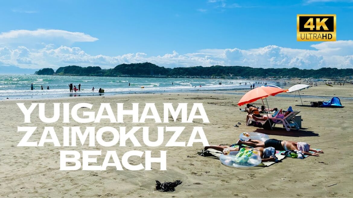 [4K] Kamakura Yuigahama, Zaimokuza Beach 2023 Summer Near Tokyo 🐧  Walking Tour / 鎌倉由比ヶ浜 材木座海岸 湘南 散歩