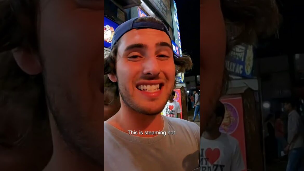 Luke Damant tries $0.30 special Indian chai 🇮🇳 #shorts