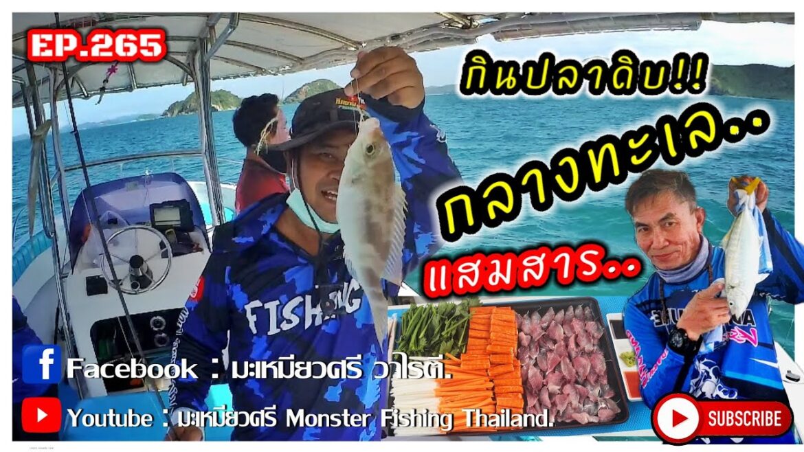 EP.265 ตกปลาตามหาวัตถุดิบกิน #ซาซิมิ(Sashimi)​ สดๆกลางทะเลเเสมสาร กับไต๋เก๋ เเสมสาร HD.