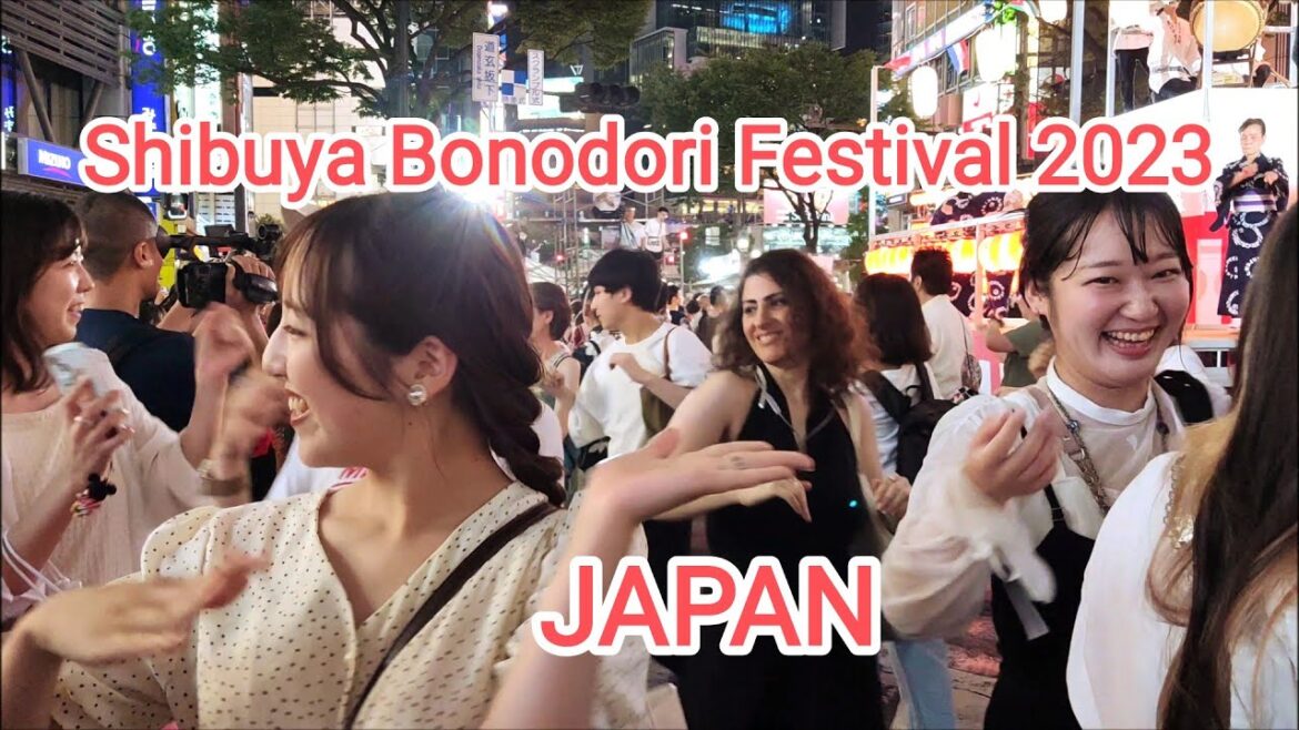 [4K] 🍓🍅 Japan Tour. 渋谷盆踊り大会2023。Shibuya, Tokyo. 🍑🌸